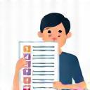 Icon of a person filling out criteria